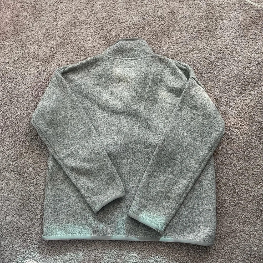 J Crew Vintage Fleece 1/2 Zip Gray Women’s  High Neck w Pocket w Zipper  Size S